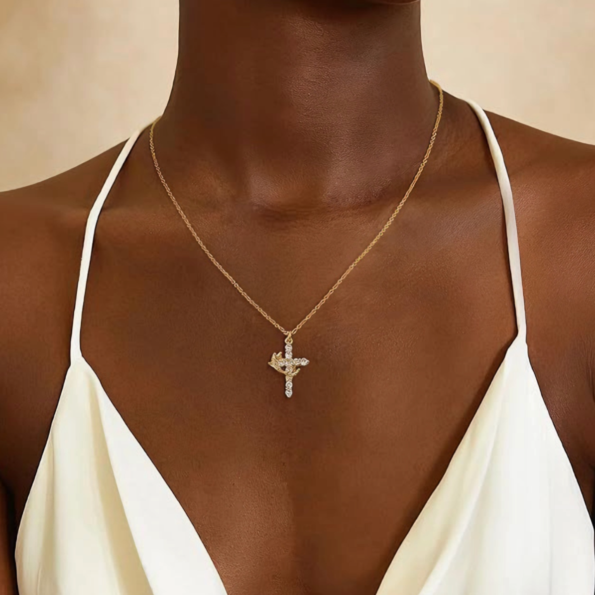 Martha Cross Rotated Crown Necklace